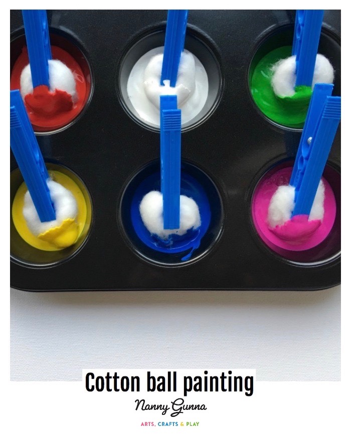 Kids Activity: Cotton Ball Painting - Domestic Mommyhood